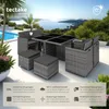 tectake® Aluminium Rattan Sitzgruppe Manhattan wetterfest Produktbild-Vorschau 2