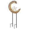 LED Solarleuchte, Holz Optik, Mondsichel Design, H 52 cm Produktbild-Vorschau 8