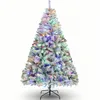 A decorated artificial Christmas tree with LED lights. Voir les images du produit