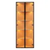 A tall, narrow corner display cabinet with glass doors and internal lighting. Produktbild-Vorschau