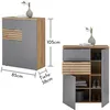 Schuhschrank - Artisan Eiche Nachbildung - Grau - B 85 cm - Produktbild-Vorschau 10