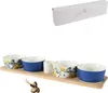 Set Tapasschalen aus Porzellan auf einem Holztablett Produktbild-Vorschau 2