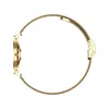 A side view of a gold smartwatch with a mesh band against a white background. Produktbild-Vorschau