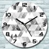 Wanduhr aus Glas Rund fi 30 Graue Dreiecke Quarz Deko Produktbild-Vorschau 1