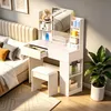 Make-up tafel met LED-verlichting en spiegel, met Productafbeelding-voorbeeld 11