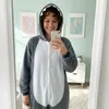 Onesie Kigurumi Pyjama Kostüm für Erwachsene Hai M: Produktbild-Vorschau 5
