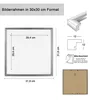 Diagram showing the dimensions of a picture frame and its components. Produktbild-Vorschau