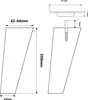 Technical drawing of furniture legs with dimensions and screw attachment detail. Náhľad obrázku produktu