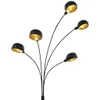 Lampa Stojąca, 200 Cm, 5 X E14, Czarno-Złota Podgląd zdjęcia produktu 4