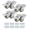 A collage of casters and screws against a white background. Náhled obrázku produktu