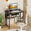 Klapptisch mit Rollen 80x58cm,Platzsparender Schreibtisch Produktbild-Vorschau 3