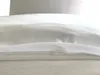 A close-up view of white bedding with a zipper closure. Produktbild-Vorschau