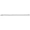 A silver bracelet with clear stones is displayed horizontally against a white background. Voir les images du produit