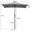 Yaheetech Prostokątny parasol ogrodowy Ø 227 cm, parasol Podgląd zdjęcia produktu 4
