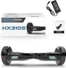 A Bluewheel Hoverboard HX310s is shown in a product shot with its packaging, charger, and manual. Produktbild-Vorschau