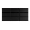 A black upholstered wall panel with a grid pattern against a white background. Anteprima dell’immagine prodotto