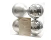 Boules de Noël en plastique 10cm 4 pièces - Argent Voir les images du produit 5