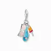 Charm pendentif lunettes de soleil, tongs et glace argent Voir les images du produit 1
