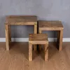 3er Set Beistelltisch Mango Holz Braun Natur Massiv Produktbild-Vorschau 4