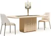 Weiße Edle Esszimmer Gruppe Designer Edelstahl Tisch  x6 Produktbild-Vorschau 4