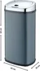 A tall, rectangular, automatic kitchen trash can with a matte gray stainless steel body and a silver lid. Anteprima dell’immagine prodotto