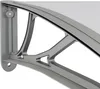 A close-up view of a gray and transparent door canopy bracket. Náhled obrázku produktu