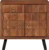 A wooden cabinet with two drawers and two doors, standing on four legs. Podgląd zdjęcia produktu