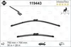 A product image of windshield wipers with dimensions and part number. Anteprima dell’immagine prodotto