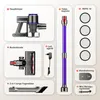 An infographic showing the different parts and accessories of a cordless vacuum cleaner. Produktbild-Vorschau