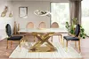 Tavolo da pranzo di design NABIL - bianco / oro Anteprima dell’immagine prodotto 7