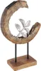 LED Solarleuchte, Holz Optik, Mondsichel Design, H 52 cm Produktbild-Vorschau 1
