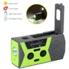 A product shot of a multi-functional emergency radio with a flashlight and solar panel. Produktbild-Vorschau