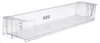 A clear, professional studio shot of a transparent plastic refrigerator door shelf. Náhľad obrázku produktu