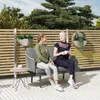 Outsunny 2-Sitzer-Gartensofa mit gewebten Harzkissen, Produktbild-Vorschau 2