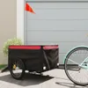 vidaXL Fahrradanhänger Schwarz und Rot 45 kg Eisen Produktbild-Vorschau 2
