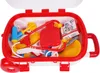 A toy doctor's kit inside an open red and white suitcase. Produktbild-Vorschau