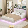 Merax Polsterbett 140x200cm mit USB-Steckdose und LED,  Produktbild-Vorschau 1