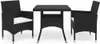 The Living Store 3-tlg. Garten-Essgruppe Schwarz Poly Produktbild-Vorschau 2