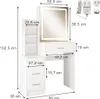 Coiffeuse Vicco Lisca Blanc 80cm avec miroir LED, Model Voir les images du produit 3
