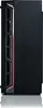 Side view of a black computer tower with red LED lighting on the front panel. Produktbild-Vorschau