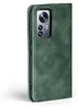 A green flip-style phone case for a Xiaomi 12 Lite is shown against a white background. Produktbild-Vorschau