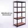 IvoQ Scaffale Nero - Scaffale portaoggetti in metallo - Anteprima dell’immagine prodotto 2