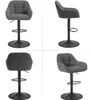 A collage of four images showing a dark gray bar stool from different angles. Produktbild-Vorschau