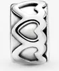 Pandora Moments Gereihte Herzen Clip Sterling Silber 791978 Produktbild-Vorschau 1