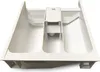 A white plastic detergent drawer for a washing machine, shown from a slightly elevated front-left angle. Produktbild-Vorschau