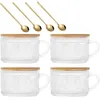 4 Pcs Kaffeebecher Vintage Macchiato Gläser mit Deckel und Produktbild-Vorschau 1