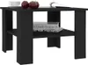 A black wooden side table with a shelf, holding a cup, two apples, and books. Voir les images du produit