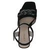 Caprice Damen Sandalette Leder Zierkette Schnalle Karreé Produktbild-Vorschau 5