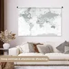 MuchoWow® Wandteppich Wandbehang Weltkarte - Weiß - Grau - Produktbild-Vorschau 2