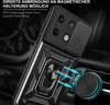 A close-up of a black phone case with a ring holder and a magnetic attachment feature, shown in a car interior. Produktbild-Vorschau
